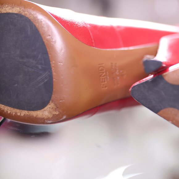 FENDI Rockoko 100mm Thigh-High Boots Red - Picture 11 of 16